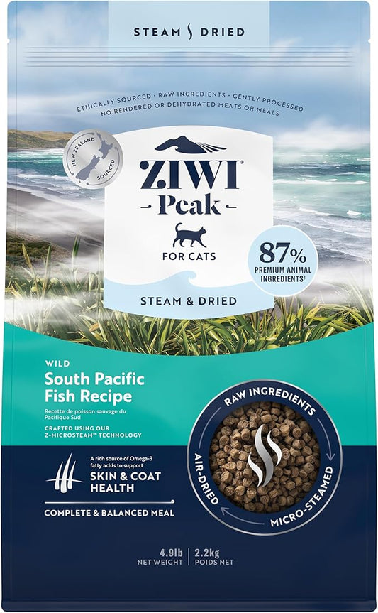 ZIWI Peak Steam & Dried Cat Food ??Wild South Pacific Fish - High Protein, Skin & Coat Health, Low Carb, for All Life Stages (78.4oz)