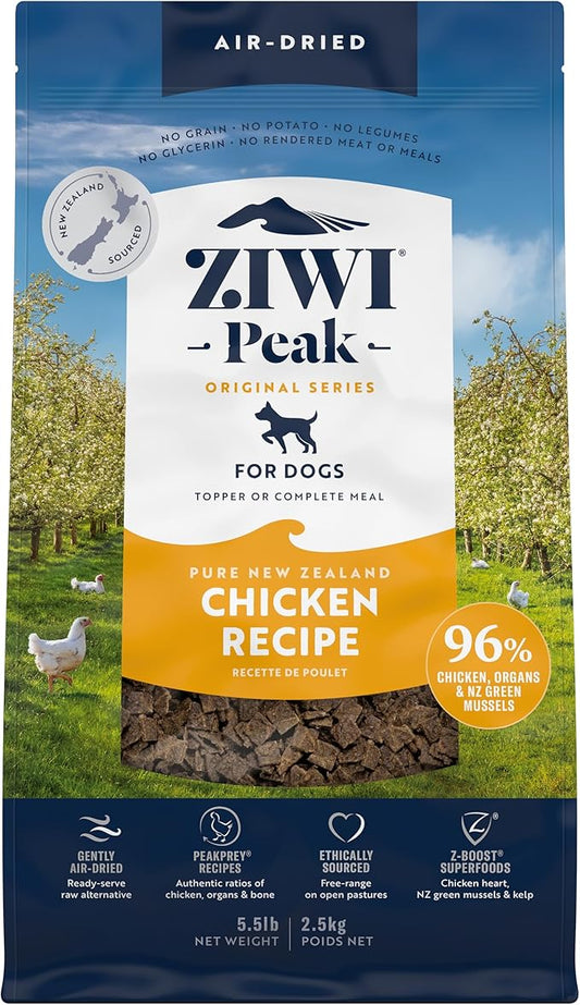 ZIWI Peak Air-Dried Dog Food ??Chicken - All Natural, High Protein, Grain Free, Limited Ingredient w/ Superfoods (88oz)