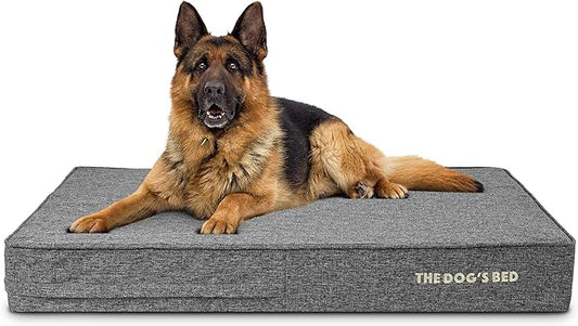 The Dog?™s Bed Orthopedic Memory Foam Dog Bed, XL Grey Linen, Pain Relief for Arthritis, Hip & Elbow Dysplasia, Post Surgery, Lameness, Calming, Waterproof Washable Covers, Veterinary Approved