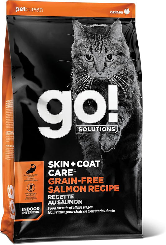 Go! Solutions Skin + Coat Care, Grain-Free Dry Cat Food, Salmon Recipe, 16 lb Bag