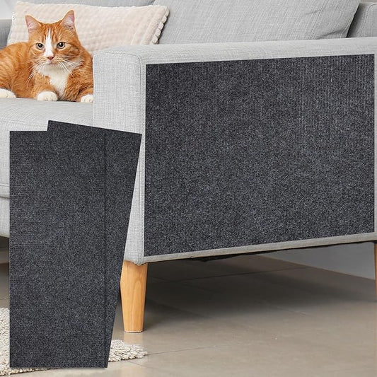 uxcell Self-Adhesive Cat Scratching Mat, 2 Rolls 39.4" x 15.8" Couch Protector from Cat Claws for DIY Sofa, Wall, Doors, Cut Anti Cat Scratch Pad Carpet Mat, Dark Gray