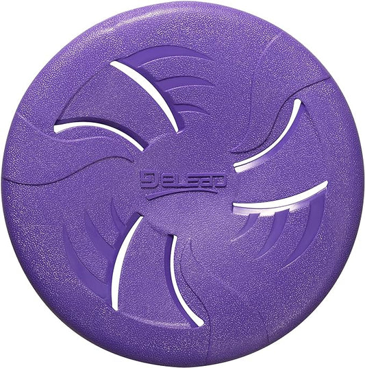 Indestructible Dog Flying Disc, Interactive Dog Flyer Toys, Soft Lightweight Catch and Fetch Toys for Medium Large Dogs, Floats in Water & Safe on Teeth, 9 inch (Large, Purple)